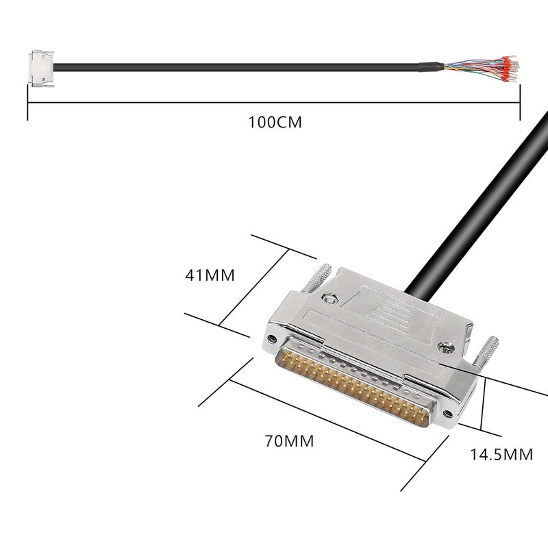 XMSJSIY DB37 Connector Adapter 37 Pin Serial Extension Cable Solderless 37-Pin Port Breakout Replacement Cable with Bare Wire - 1M/3.2Ft (DB37 Male) - Image 2